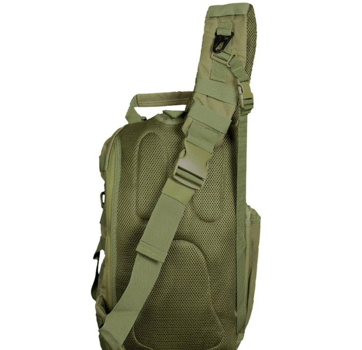  Тактичний однолямковий рюкзак з прихованим відділенням для зброї Camotec TCB Олива, photo number 4