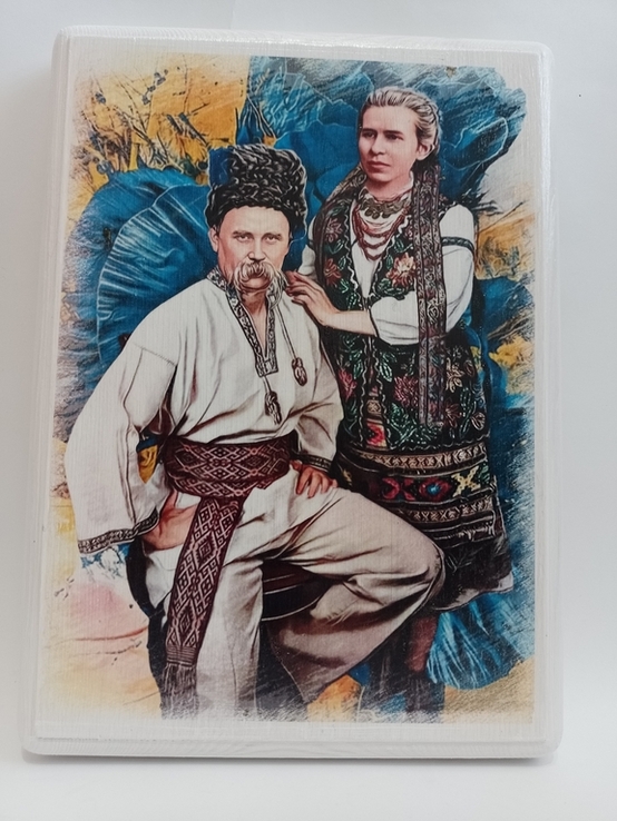 Тарас Шевченко та Леся Українка портрет, картини на дереві., photo number 2