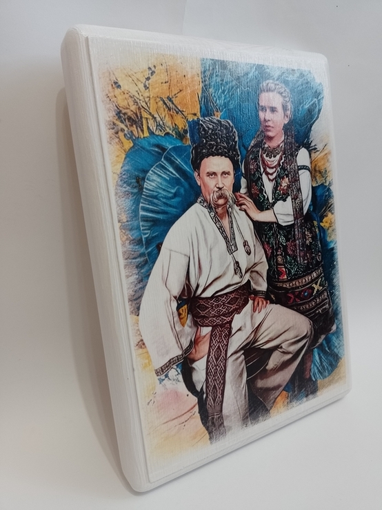 Тарас Шевченко та Леся Українка портрет, картини на дереві., фото №4
