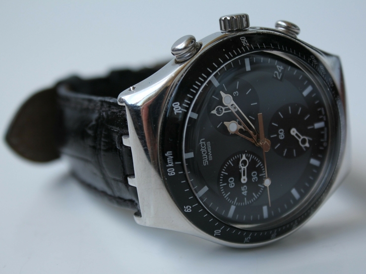 Винтажные кварцевые часы Swatch (Свотч) хронограф 1999, фото №2