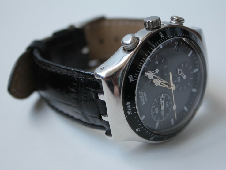 Винтажные кварцевые часы Swatch (Свотч) хронограф 1999, photo number 4