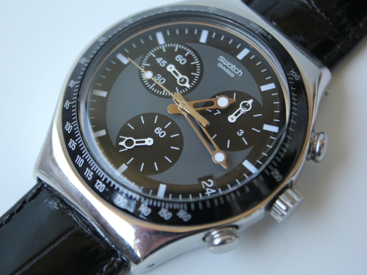 Винтажные кварцевые часы Swatch (Свотч) хронограф 1999, фото №5