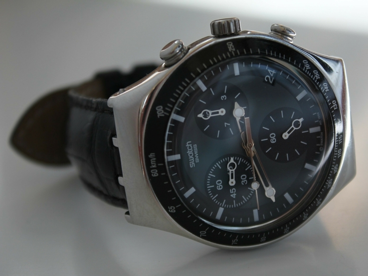 Винтажные кварцевые часы Swatch (Свотч) хронограф 1999, photo number 11