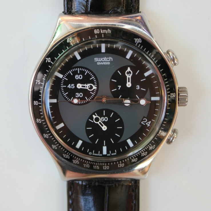 Винтажные кварцевые часы Swatch (Свотч) хронограф 1999, фото №12