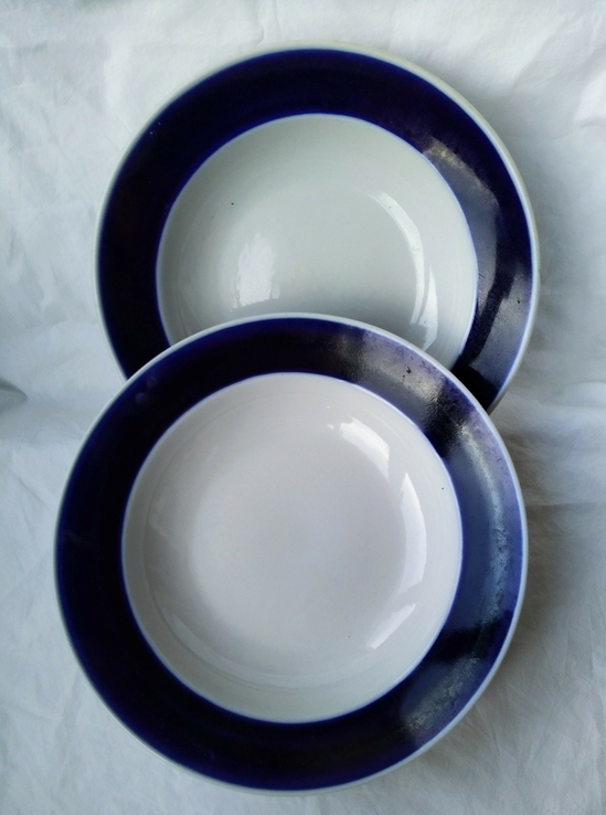 Тарелки Кобальт Для Супа Две Большие Тарелки Фарфоровые Столовая Посуда, фото №5