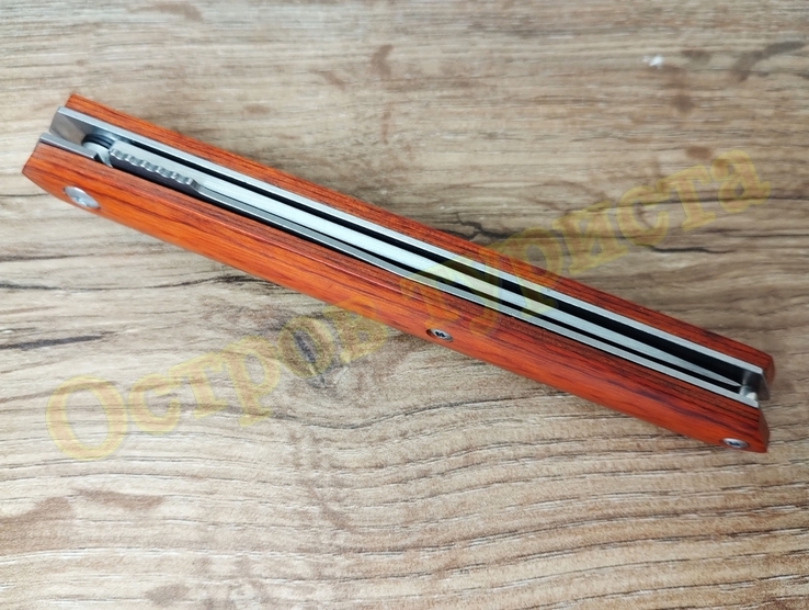 Нож складной M390 Brown на подшипниках Флиппер танто с чехлом, фото №11