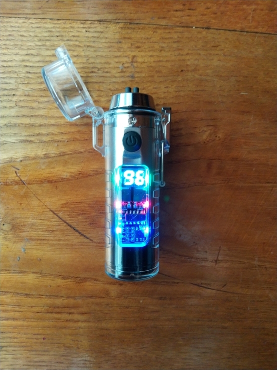 Зажигалка USB, плазма, фонарик LED, водонепроницаемая. Новая., фото №5