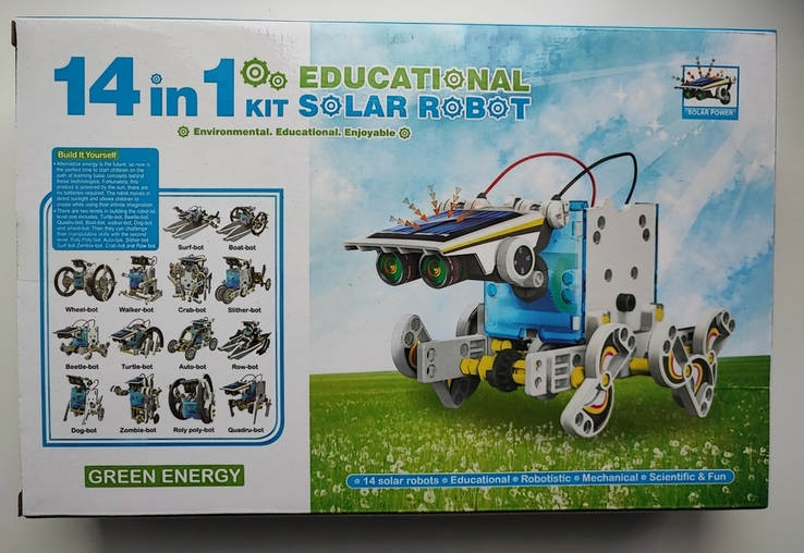 Конструктор робот на сонячних батареях solar robot 14 в 1, фото №3