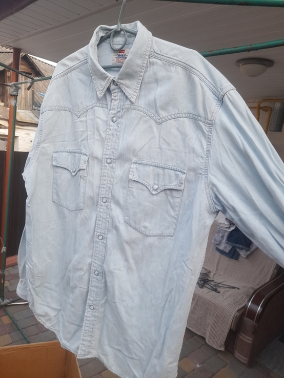Джинсовая рубашка Levi's размер L, photo number 4