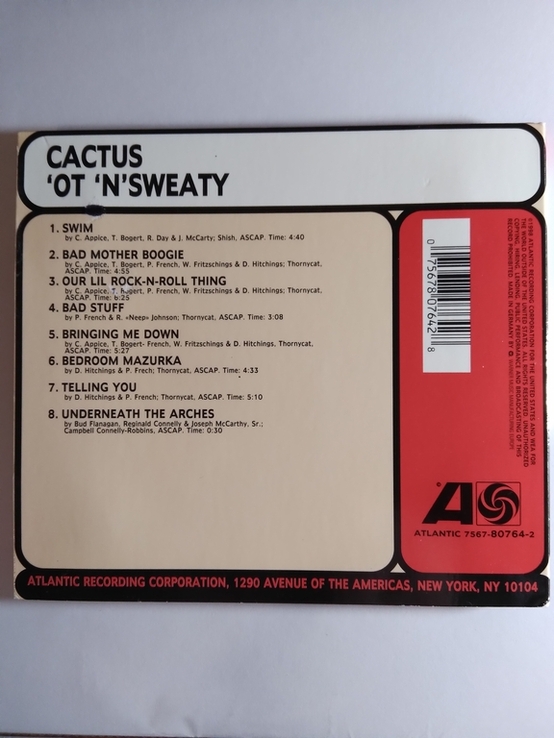 Cactus, 'Ot 'n' Sweaty, 1972, Atlantic Records, Made in Germany, Warner Music, numer zdjęcia 3