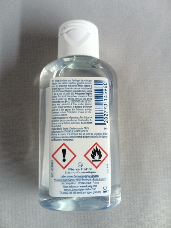 Антисептик для рук ducray gel hydro-alcoolique 100ml, фото №4