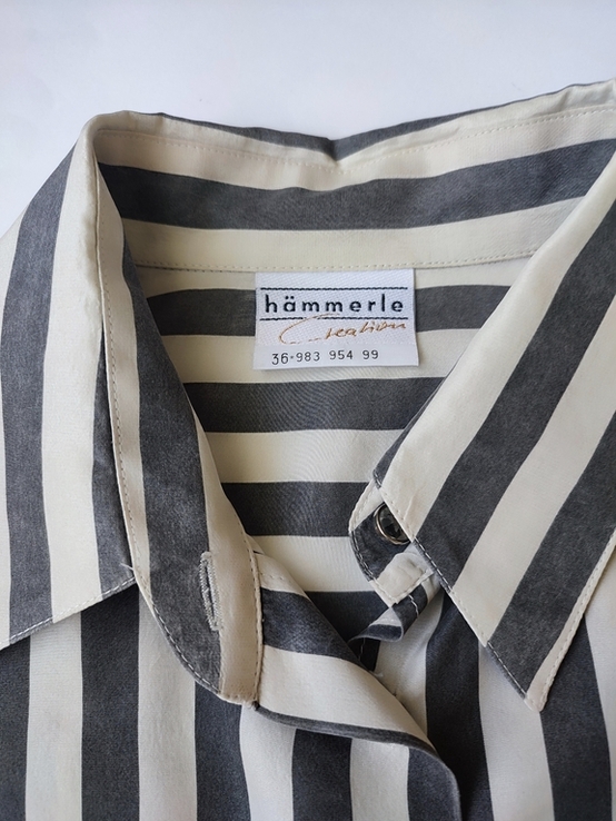 Шовкова вінтажна сорочка блуза в смужку Hammerle, Австрія, numer zdjęcia 5