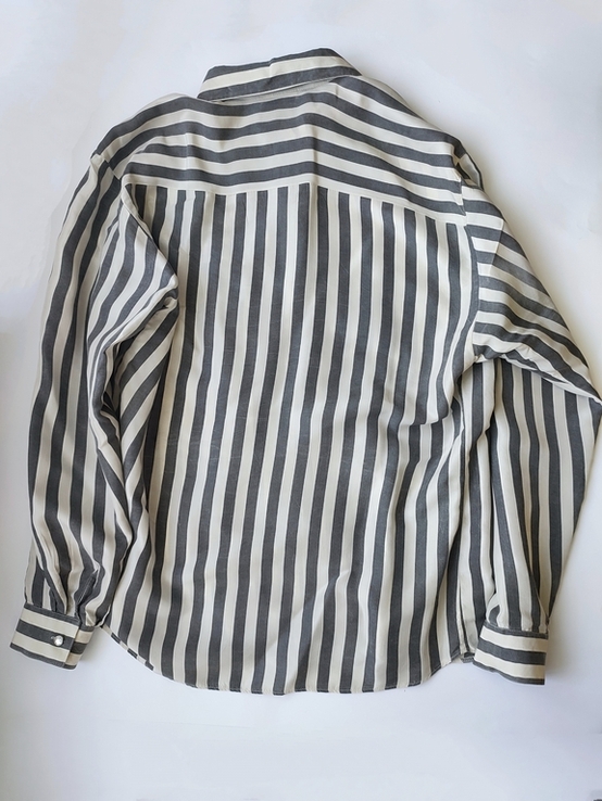 Шовкова вінтажна сорочка блуза в смужку Hammerle, Австрія, numer zdjęcia 7