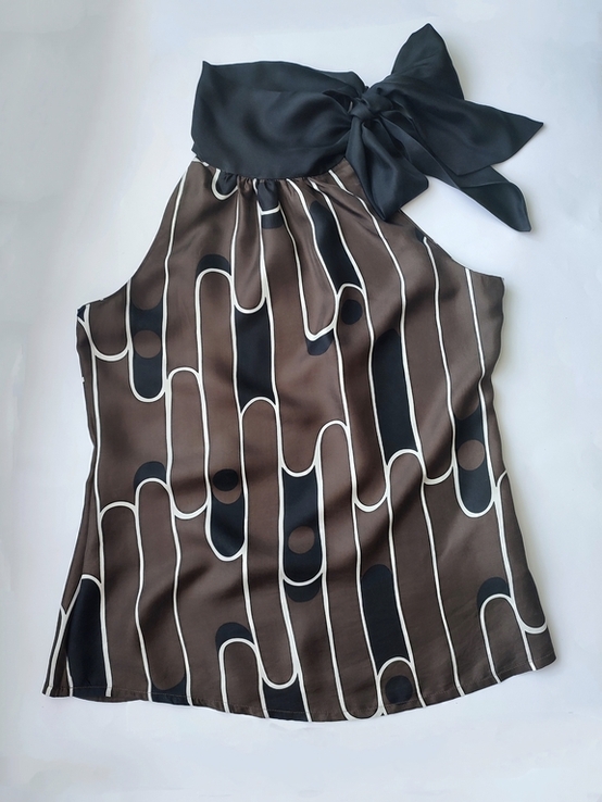 Шикарна 100% шовкова блуза з бантом бренд Zara, фото №2