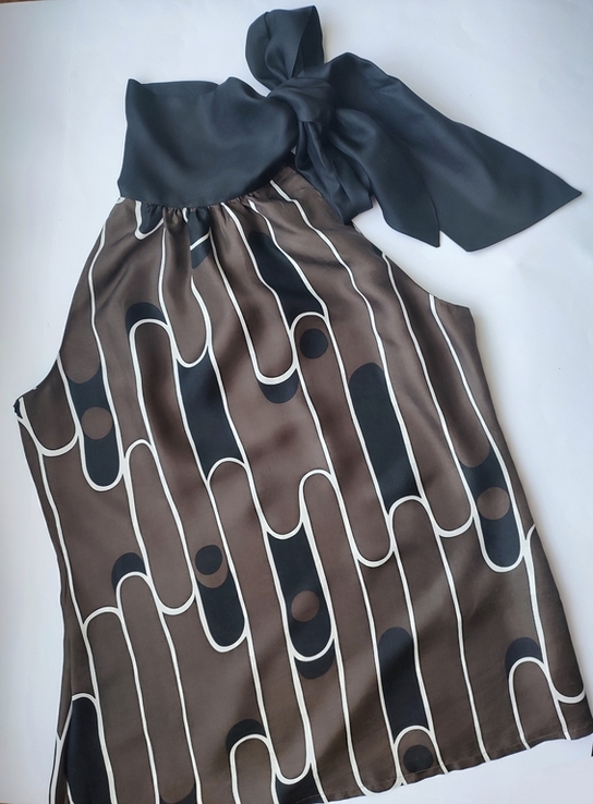 Шикарна 100% шовкова блуза з бантом бренд Zara, фото №3
