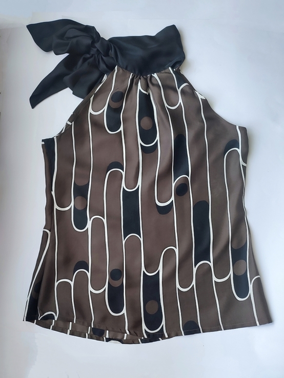 Шикарна 100% шовкова блуза з бантом бренд Zara, фото №9