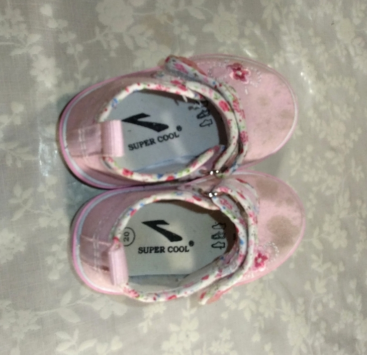 Туфельки детские для девочки на липучках, 20-й размер, стелька - 14.7 см, фото №8