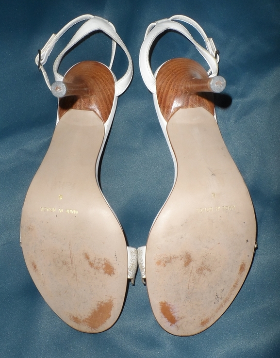 Босоніжки на каблуках білі 38,5 розмір, numer zdjęcia 9