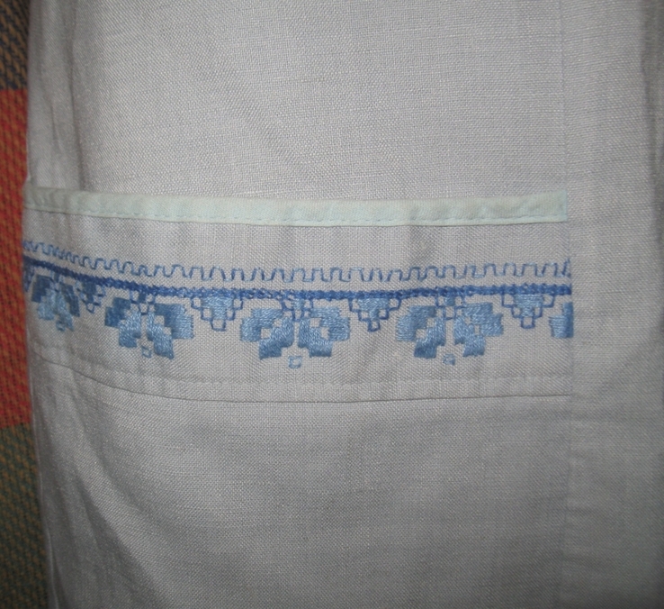 Вінтажний сукня -халат льняний з ручною вишивкою., photo number 11