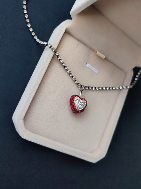Кулон серце на ланцюжку кристали Swarovski "Серце-з каменів", фото №2