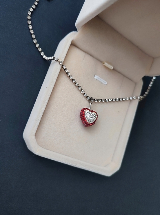 Кулон серце на ланцюжку кристали Swarovski "Серце-з каменів", фото №4