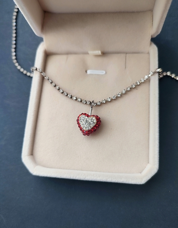 Кулон серце на ланцюжку кристали Swarovski "Серце-з каменів", photo number 9