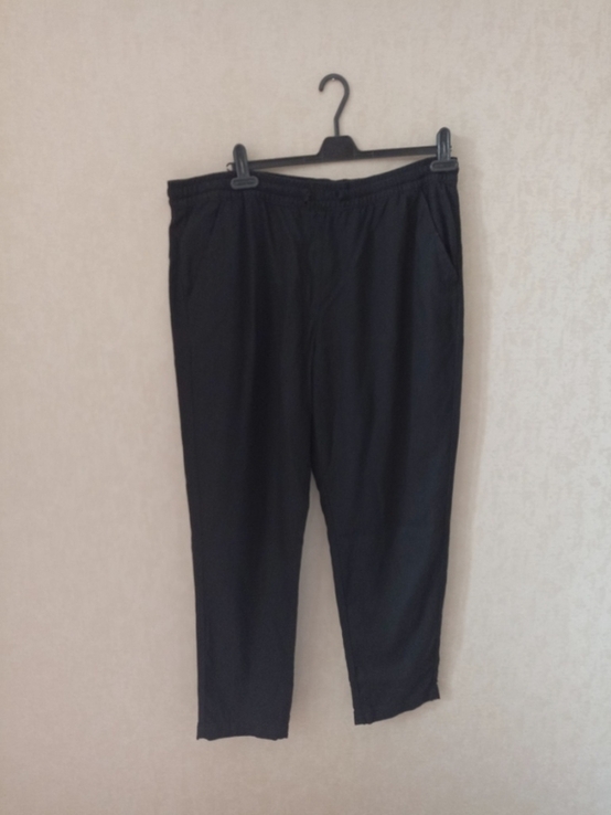 Papaya Льняные красивые женские брюки черные 18 на 54, photo number 8