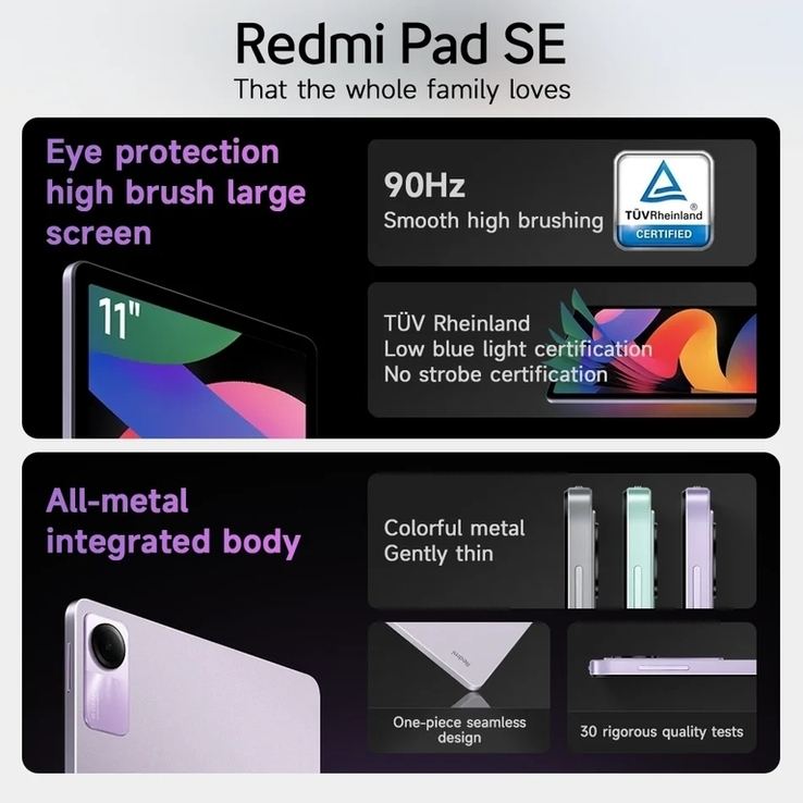Планшет Xiaomi Redmi Pad SE 6/128 ГБ Глобальная Версия, numer zdjęcia 3