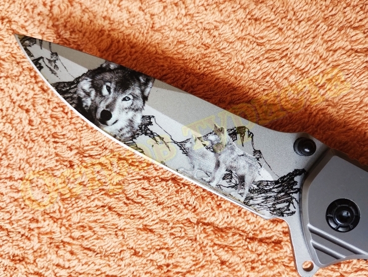 Нож складной Wolf с клипсой стеклобой, фото №8