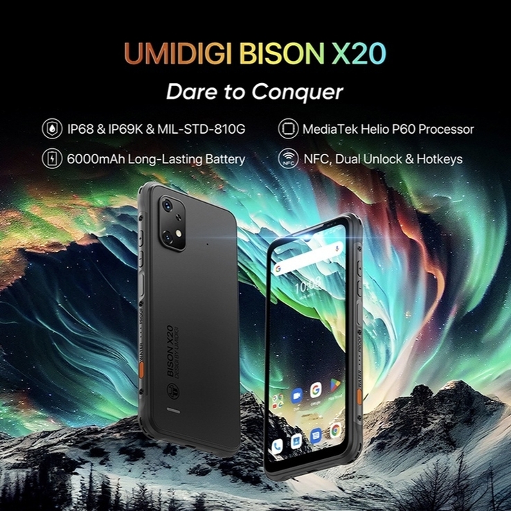 Смартфон Umidigi Bison X20 NFC 12/128 ГБ Android 13 6000 мАч, photo number 2