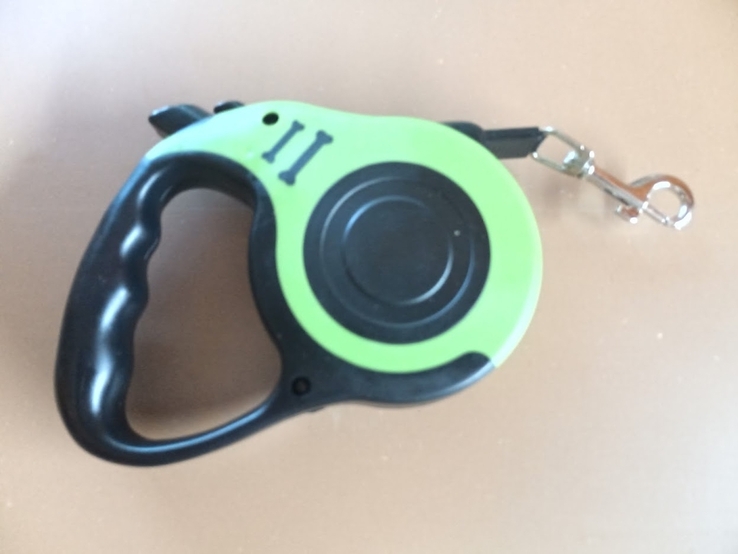 Повідець-рулетка автоматичний для собак 3 метри зелений, фото №3