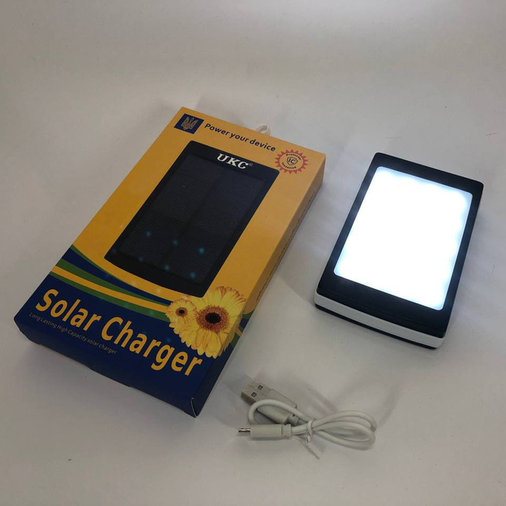 УМБ Power Bank Solar 40000 mAh мобільне зарядне із сонячною панеллю та лампою., фото №10