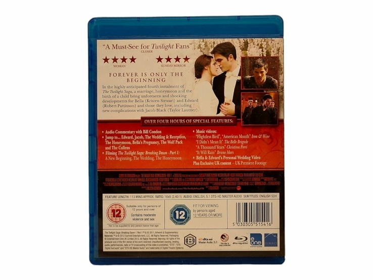 Blu Ray диск The Twilight Saga Breaking Dawn (на англійській мові), photo number 3