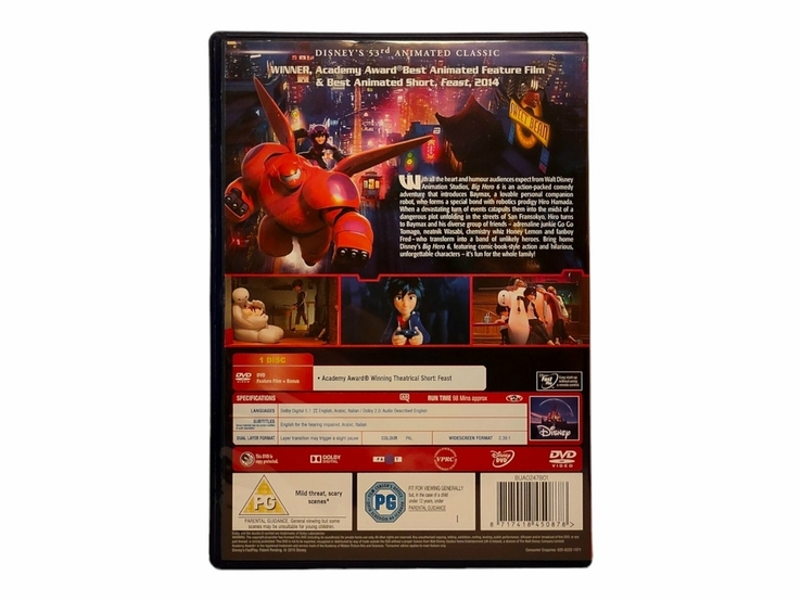 DVD диск Big Hero 6 (на англійській мові), numer zdjęcia 5