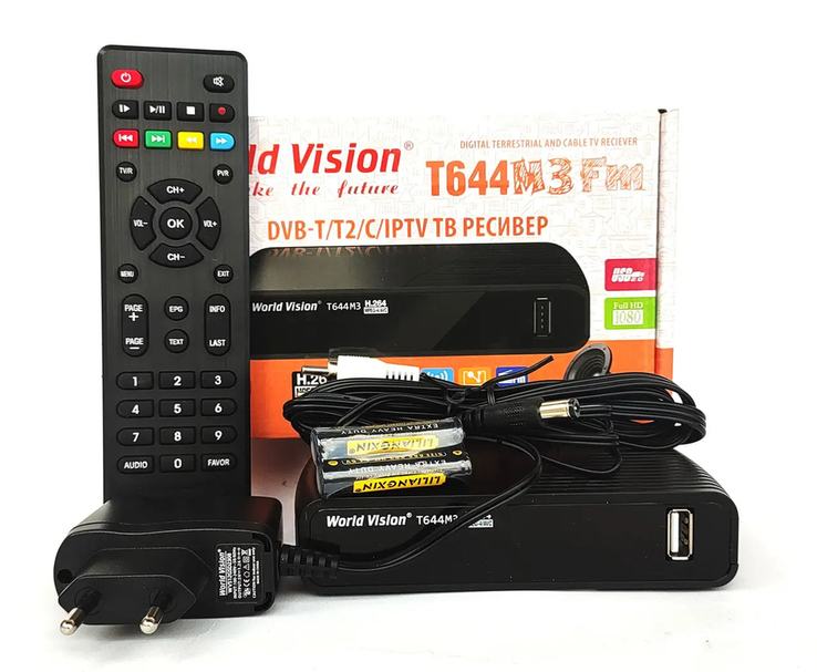 Ефирный T2 тюнер World Vision T644M3 Fm DVB-T2 + DVB-C TV+IPTV +Megogo Офіційна гарантія, фото №2