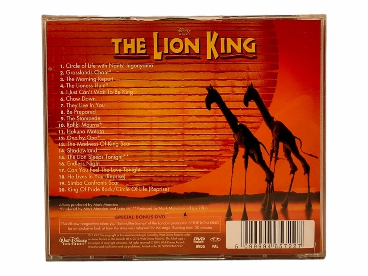 Аудіо CD диск The Lion King Special 2 Disc Edition OST (саундтрек), numer zdjęcia 3