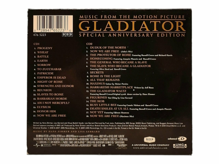 Аудіо CD диск Gladiator Special Anniversary Edition OST (саундтрек), фото №4