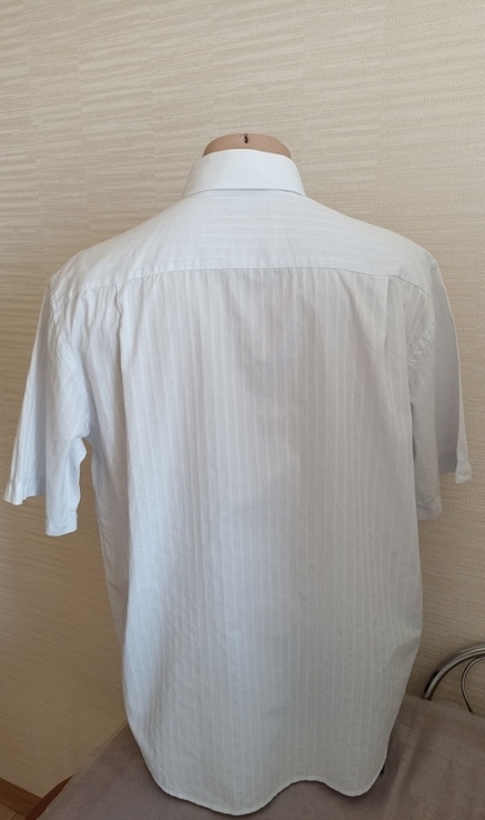 Enrico Рубашка мужская короткий рукав белая в полоску L (41-42), фото №5