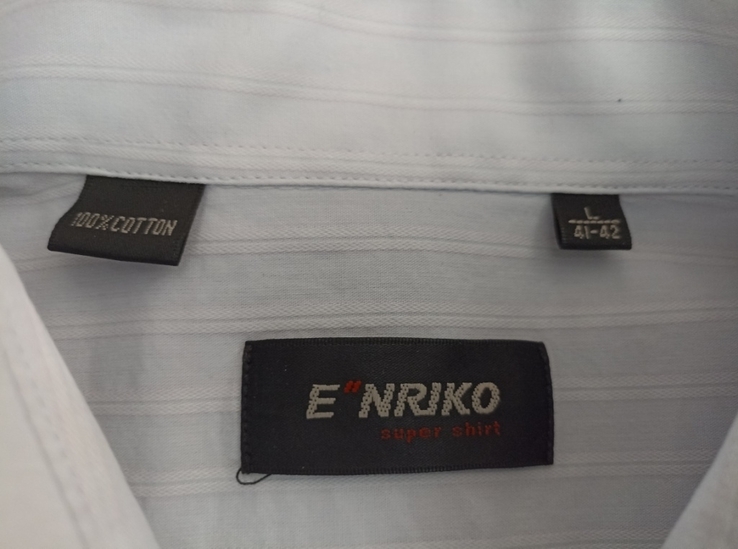Enrico Рубашка мужская короткий рукав белая в полоску L (41-42), photo number 11