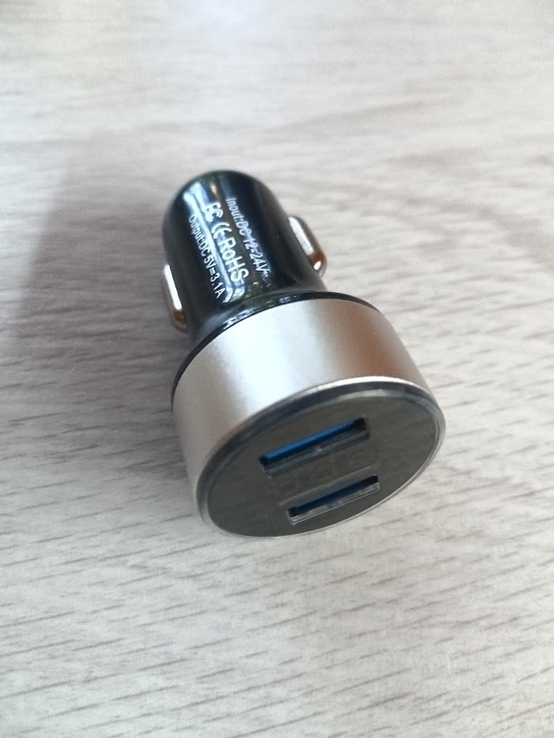 Автомобільний зарядний пристрій 2-USB HZ HC6+вольтметр, фото №4
