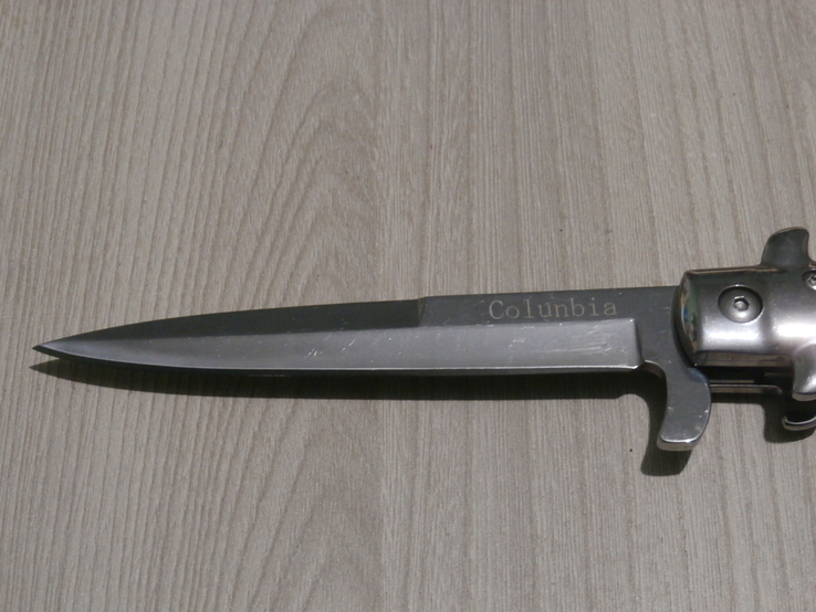 Cкладний викидний ніж стилет Colunbia Buffalo horn Bayonet Classik italian Stilatto 22.5см, фото №3