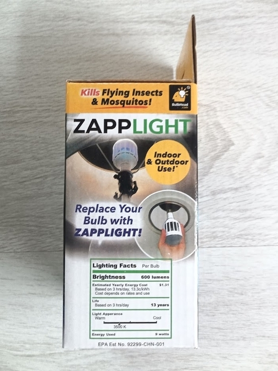 Лампочка відлякувач від комарів Zapp light, фото №3
