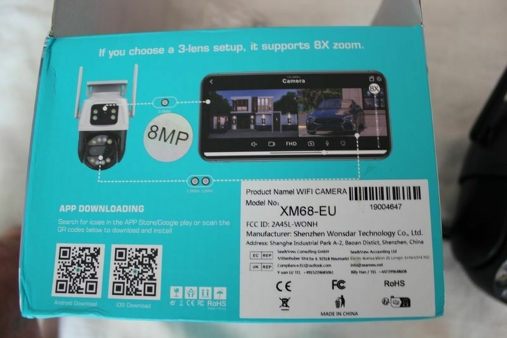 Вулична поворотна WIFi Камера Рухома ICSee 8 Мп XM68 Відеонагляд PTZ +карта памяті 64г, фото №7
