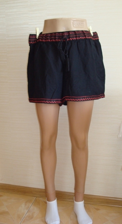 Esmara Льняные красивые женские шорты черные EUR 42, фото №4