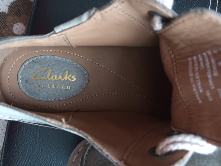 Clarks artisan Удобные женские туфли на шнурке кожа серые, фото №10