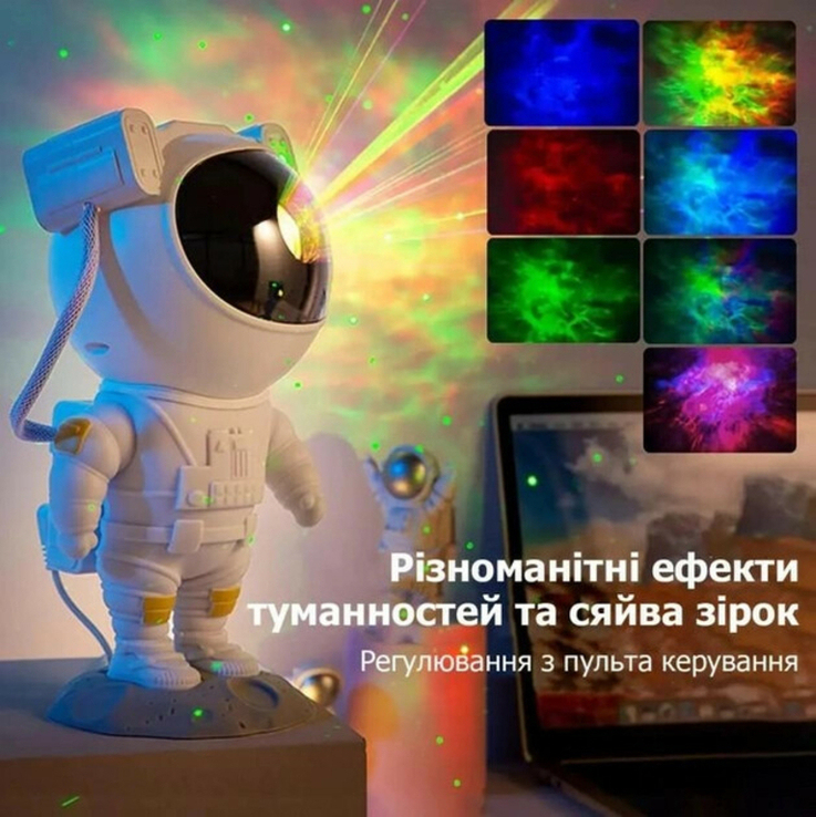 Нічник проектор зоряного неба "астронавт" лазерний світильник, фото №5