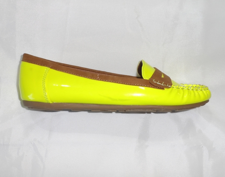Туфлі лофери жіночі яскраво жовті 38 р., фото №4