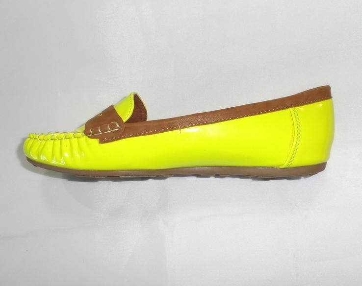 Туфлі лофери жіночі яскраво жовті 38 р., фото №5