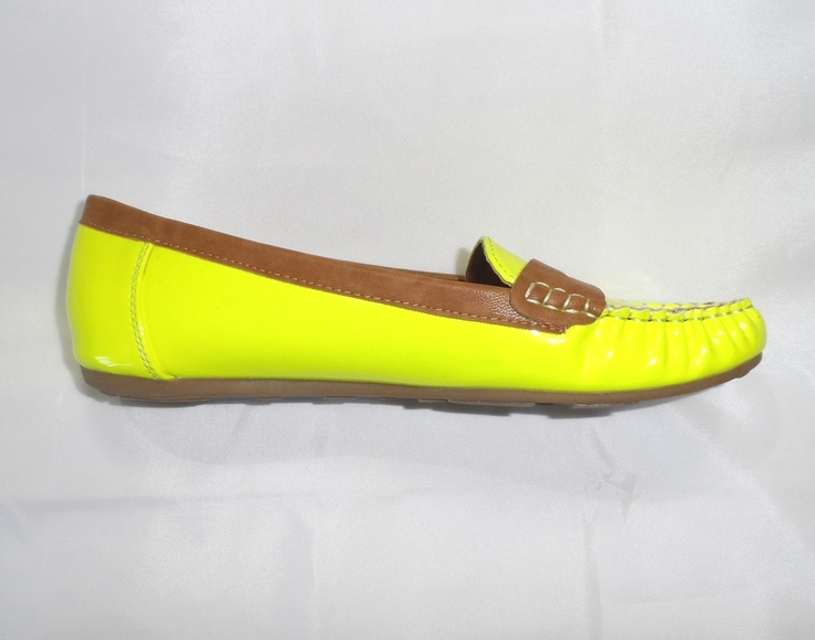 Туфлі лофери жіночі яскраво жовті 38 р., фото №6