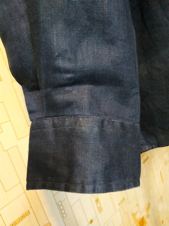 Сорочка чоловіча лляна синя NAUTICA льон p-p XL(ближче до XXL-XXXL), фото №6